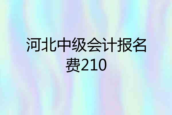 河北中级会计报名费210