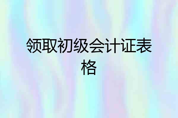 领取初级会计证表格