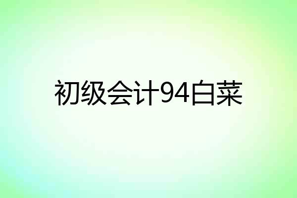 初级会计94白菜