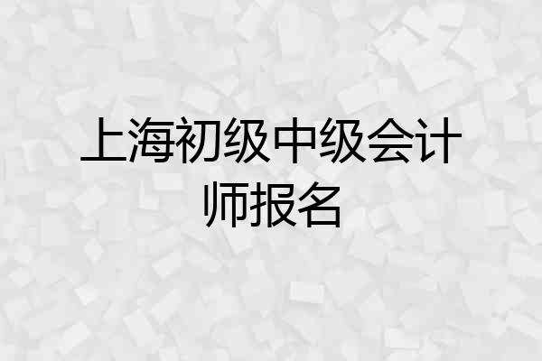上海初级中级会计师报名