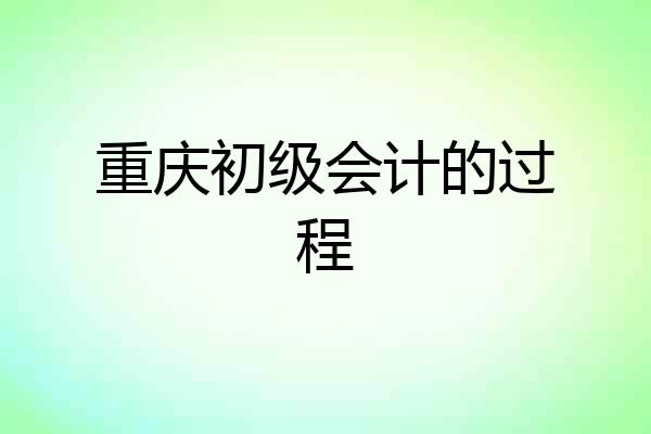 重庆初级会计的过程