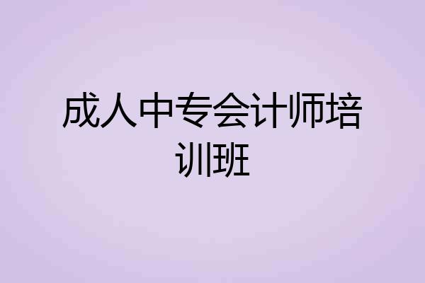 成人中专会计师培训班