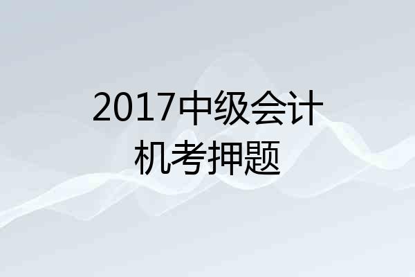 2017中级会计机考押题