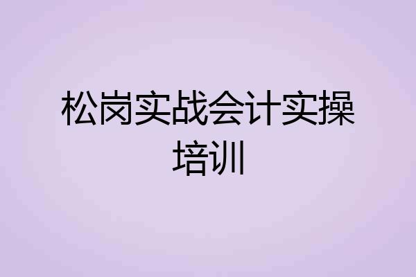 松岗实战会计实操培训