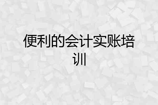 便利的会计实账培训