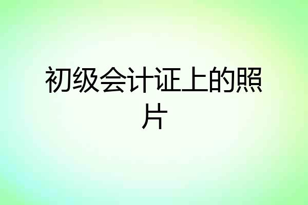 初级会计证上的照片