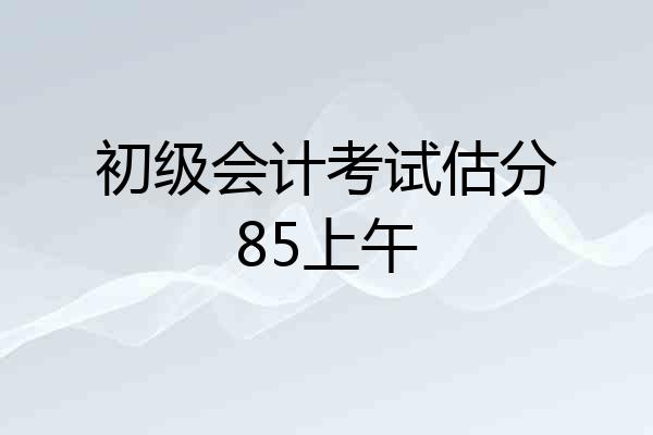 初级会计考试估分85上午