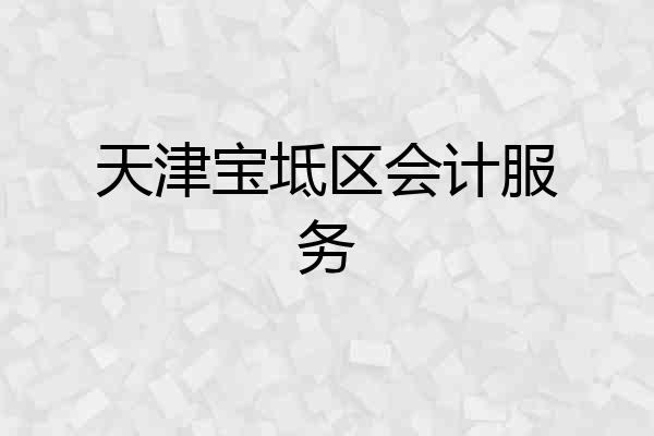 天津宝坻区会计服务
