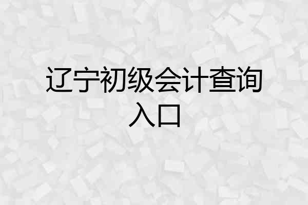 辽宁初级会计查询入口