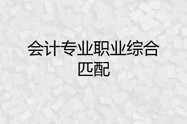 会计专业职业综合匹配