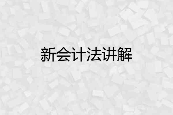 新会计法讲解