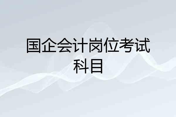 国企会计岗位考试科目