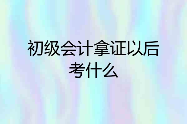 初级会计拿证以后考什么