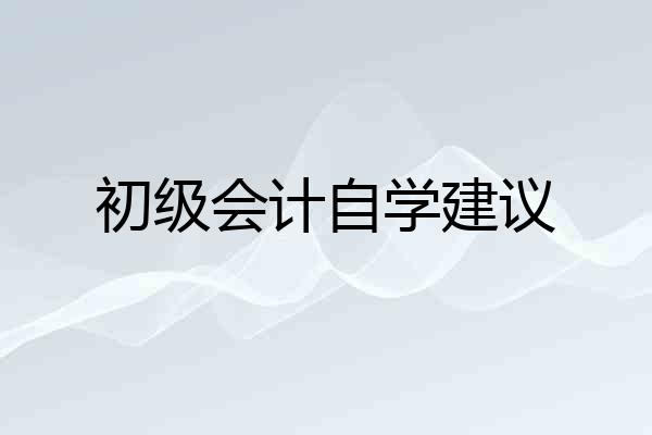 初级会计自学建议