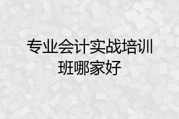 专业会计实战培训班哪家好