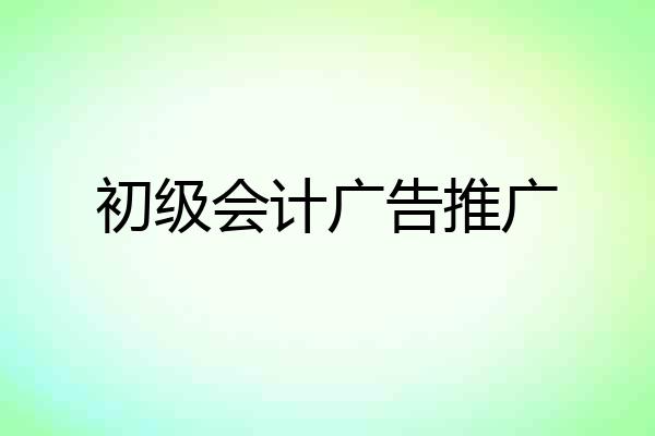 初级会计广告推广