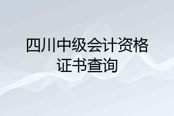 四川中级会计资格证书查询