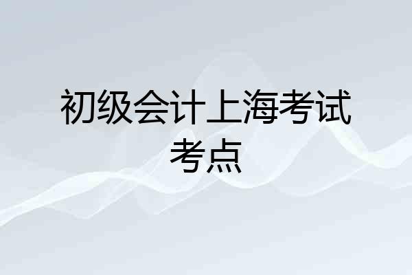 初级会计上海考试考点