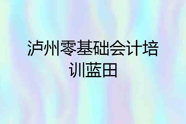 泸州零基础会计培训蓝田