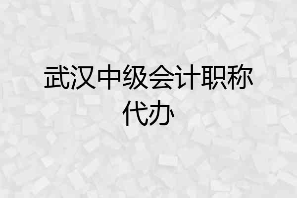武汉中级会计职称代办