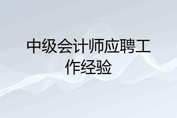 中级会计师应聘工作经验