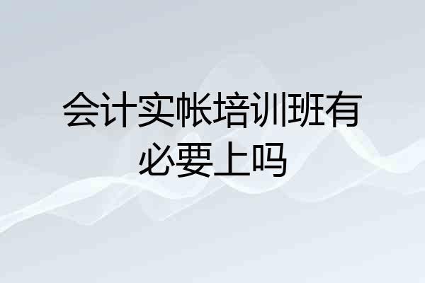 会计实帐培训班有必要上吗