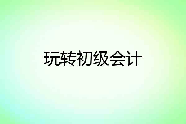 玩转初级会计