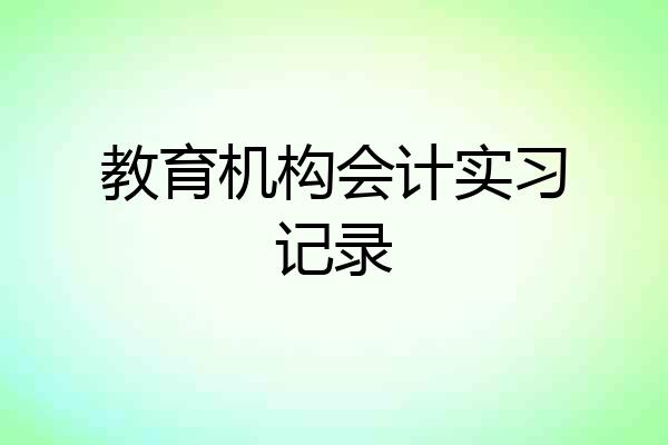 教育机构会计实习记录