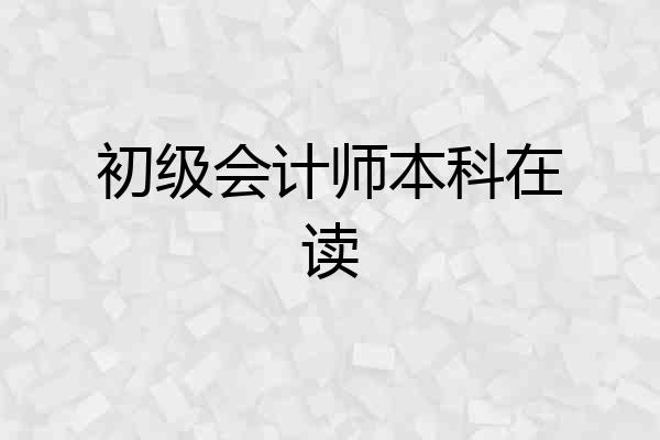 初级会计师本科在读