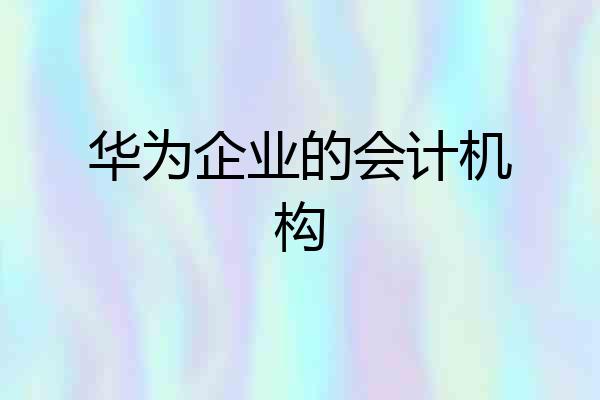 华为企业的会计机构