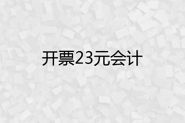 开票23元会计