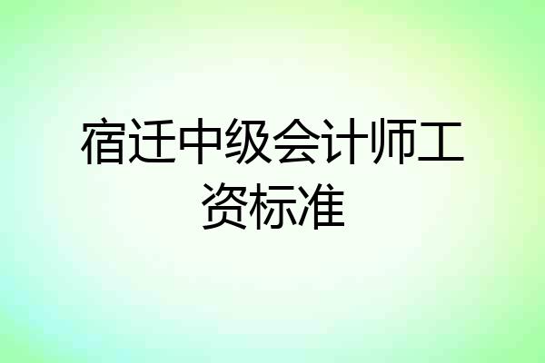宿迁中级会计师工资标准