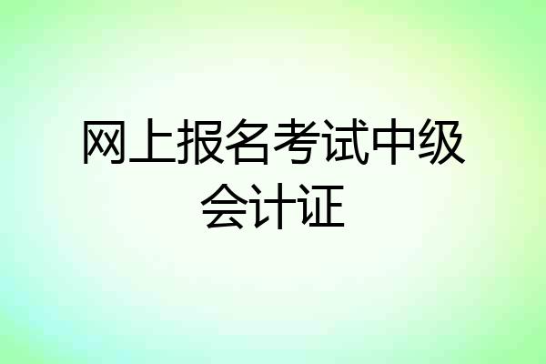 网上报名考试中级会计证