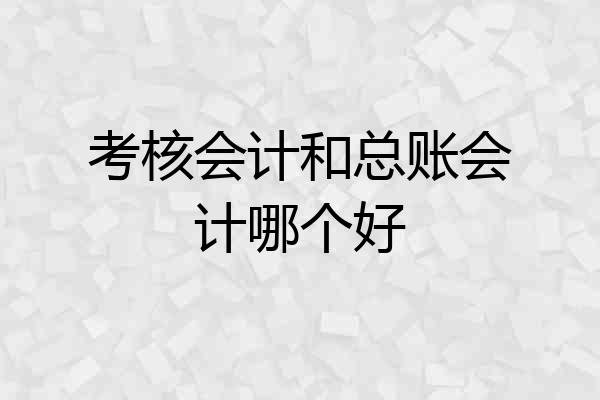 考核会计和总账会计哪个好