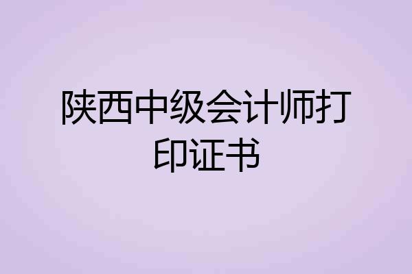 陕西中级会计师打印证书