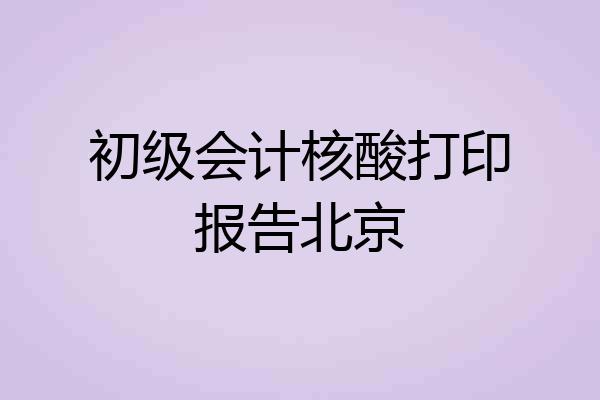 初级会计核酸打印报告北京