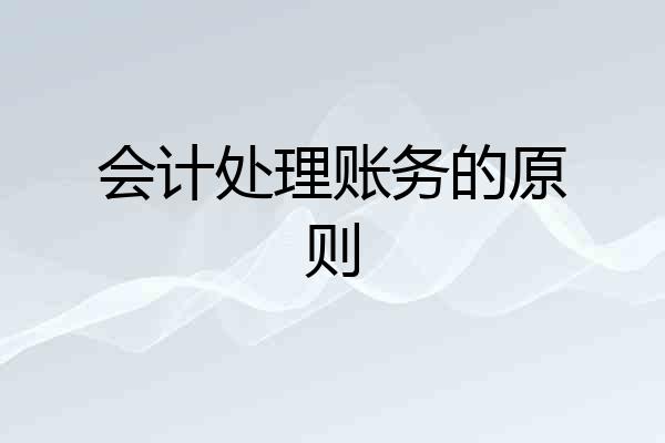 会计处理账务的原则