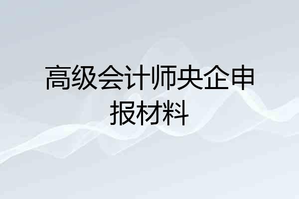 高级会计师央企申报材料