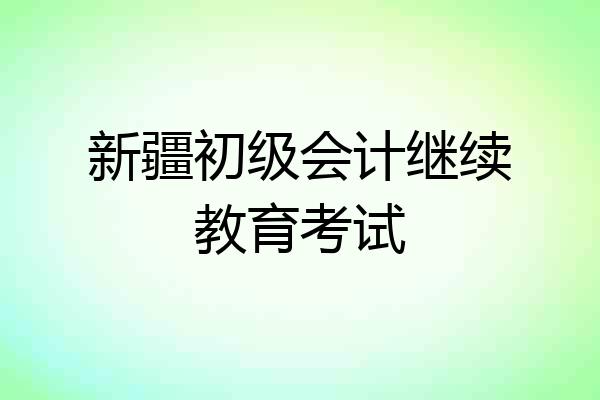 新疆初级会计继续教育考试