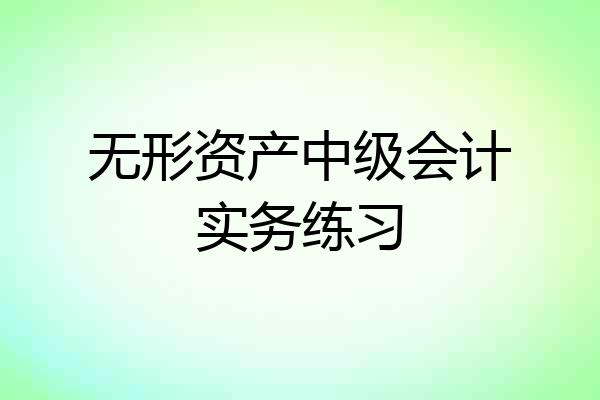 无形资产中级会计实务练习
