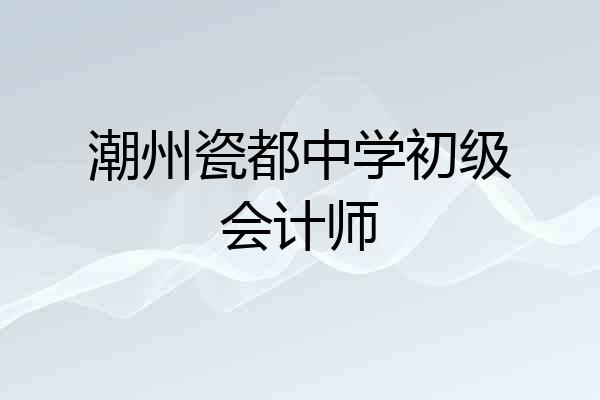 潮州瓷都中学初级会计师