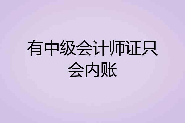 有中级会计师证只会内账