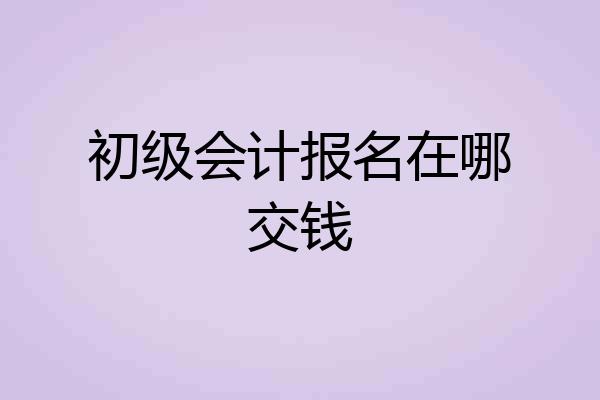 初级会计报名在哪交钱