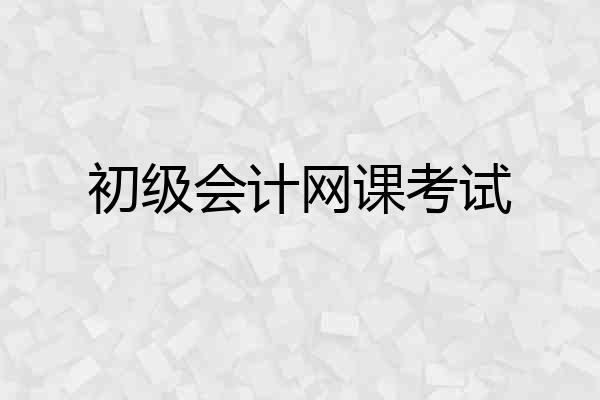 初级会计网课考试