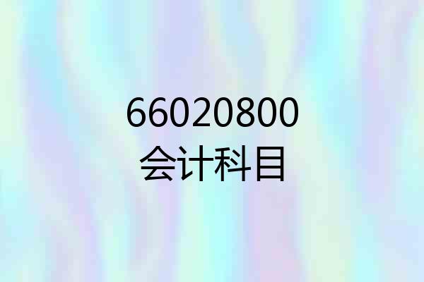 66020800会计科目