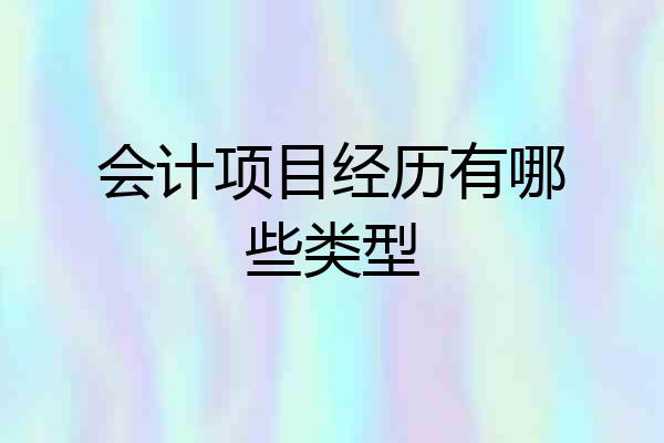 会计项目经历有哪些类型