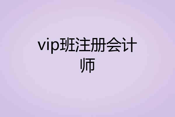 vip班注册会计师