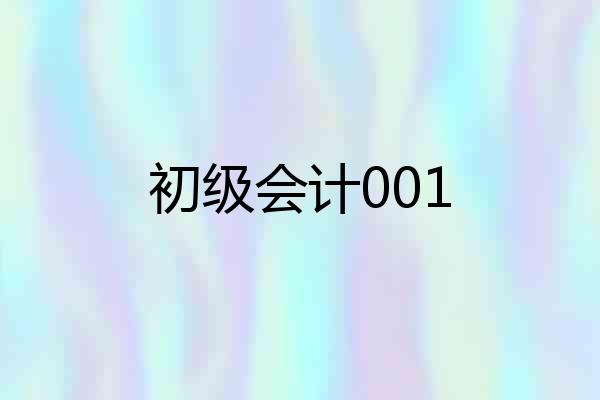 初级会计001