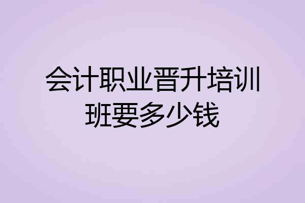 会计职业晋升培训班要多少钱
