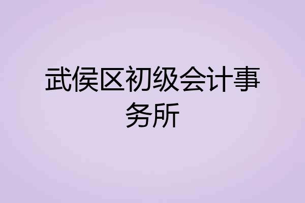武侯区初级会计事务所